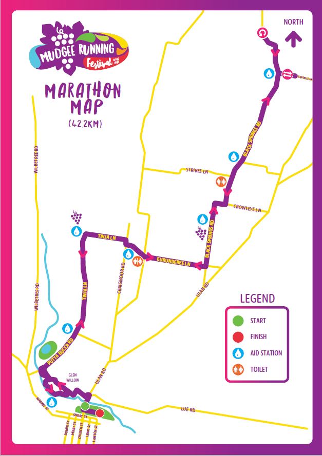Mudgee Running Festival Marathon Map